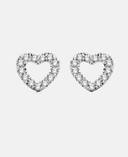 Ohrringe aus 750 Weißgold mit Diamant Herz-Design