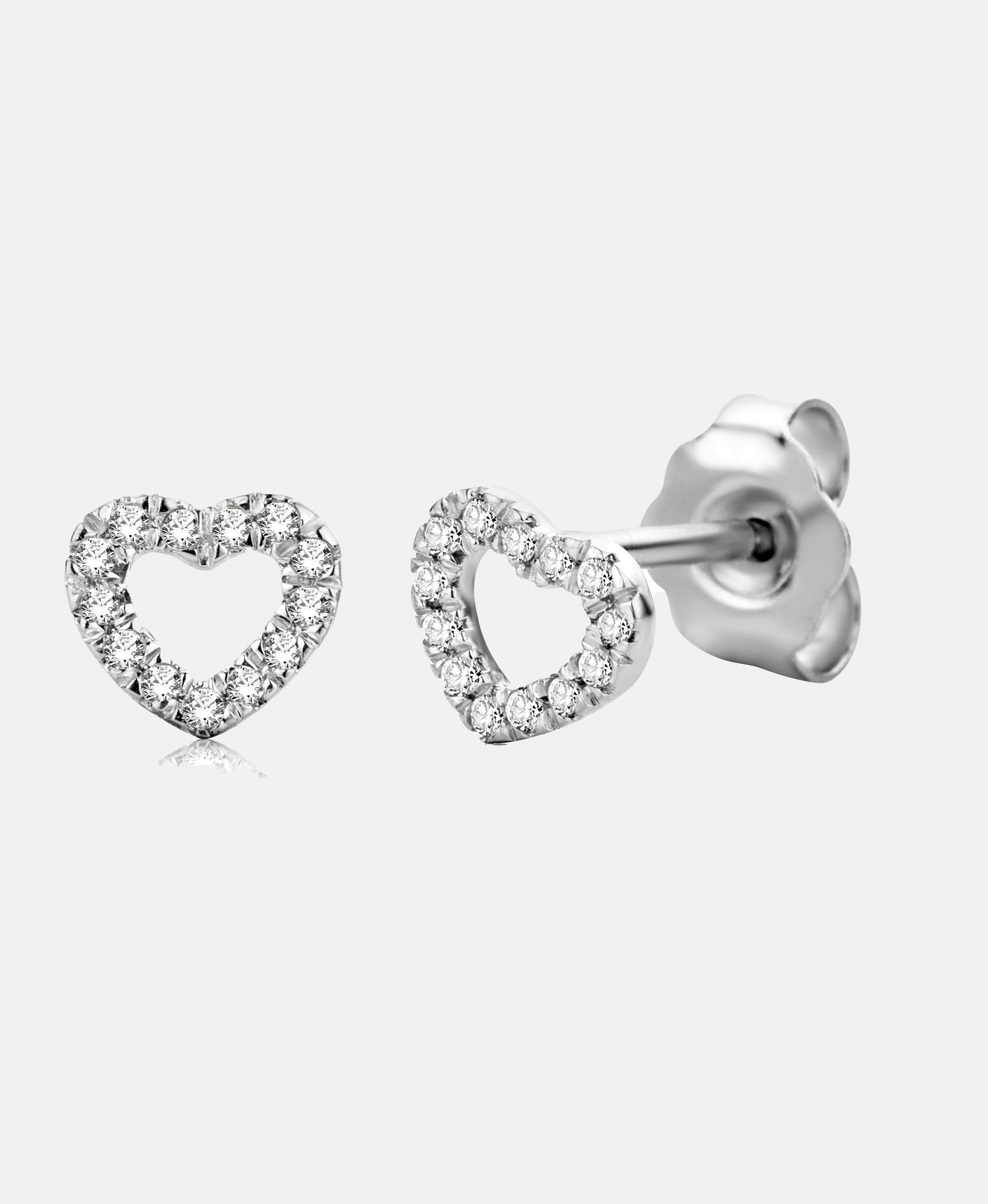 Ohrringe aus 750 Weißgold mit Diamant Herz-Design