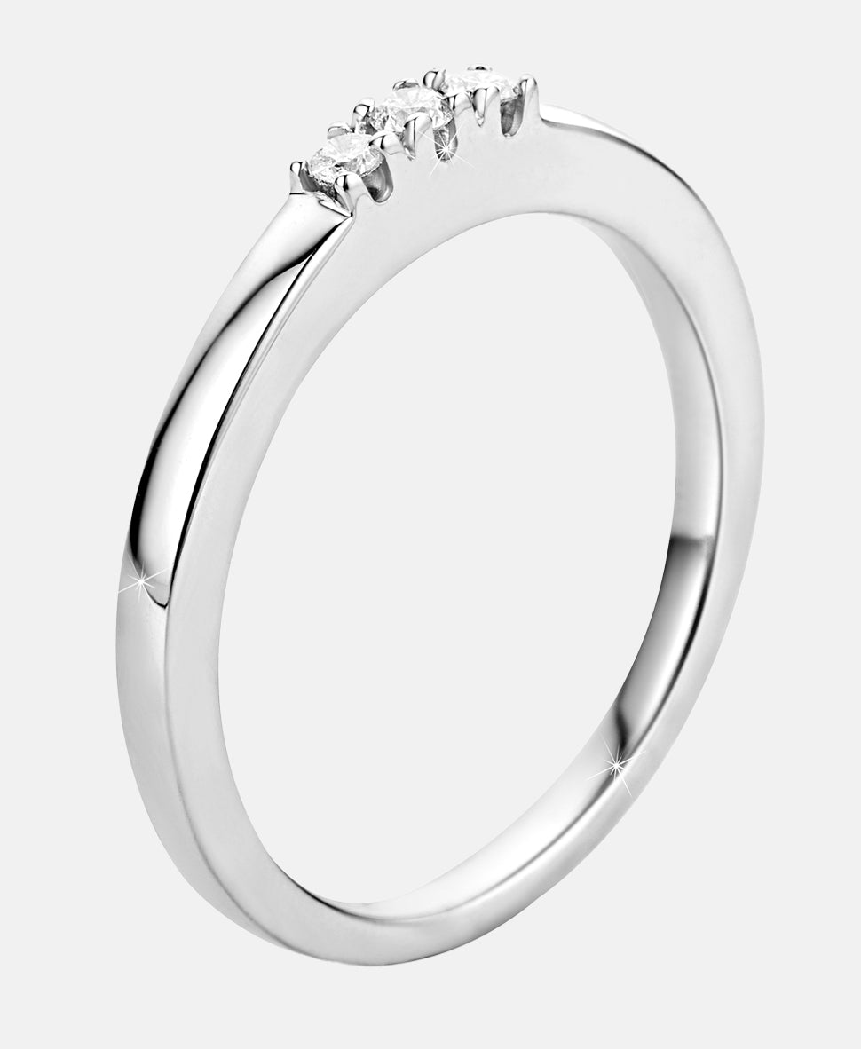 Ring aus 375 Weißgold mit Diamant