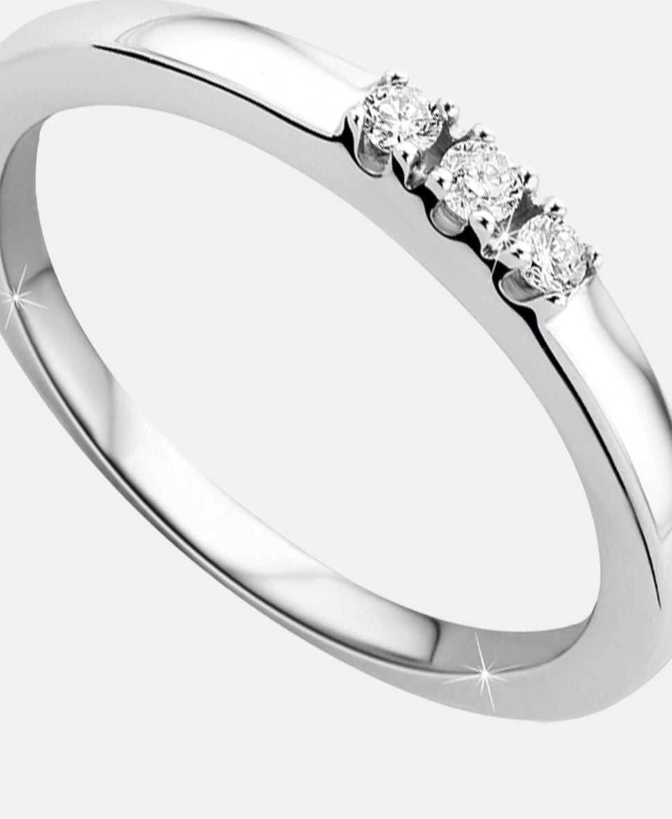 Ring aus 375 Weißgold mit Diamant