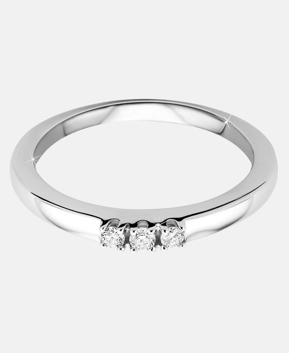 Ring aus 375 Weißgold mit Diamant