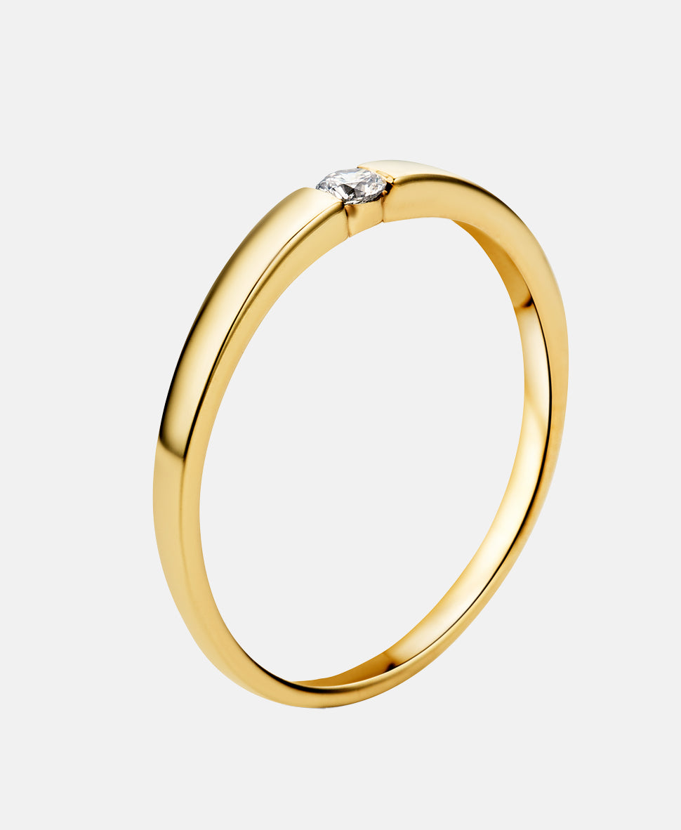 Ring aus 333 Gelbgold mit 0.05 Karat Diamant