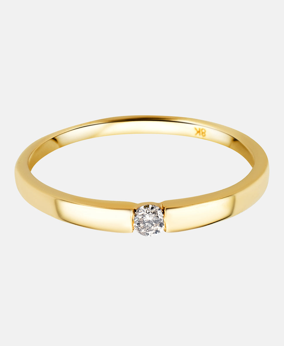 Ring aus 333 Gelbgold mit 0.05 Karat Diamant
