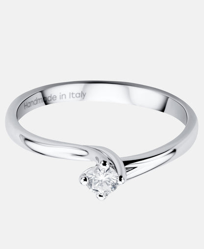 Ring aus 750 Weißgold mit 0.12 Karat Diamant