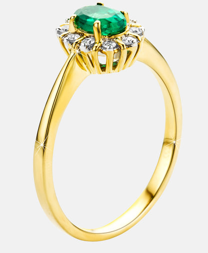 Ring aus 375 Gelbgold mit Smaragd
