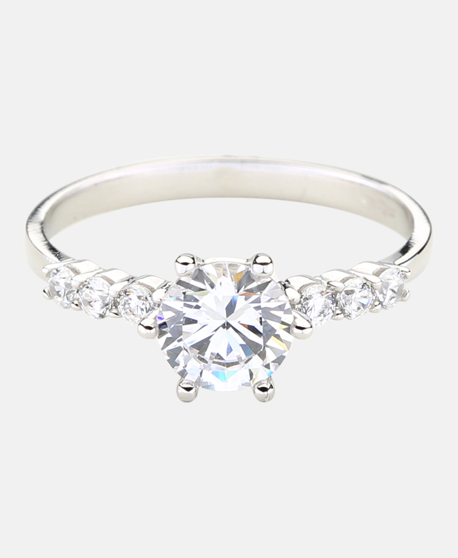 Verlobungsring aus 375 Weißgold mit Zirkonia