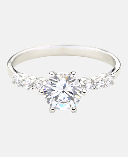 Verlobungsring aus 375 Weißgold mit Zirkonia