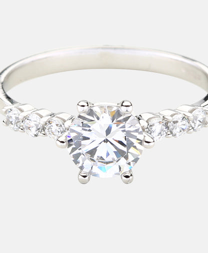 Verlobungsring aus 375 Weißgold mit Zirkonia