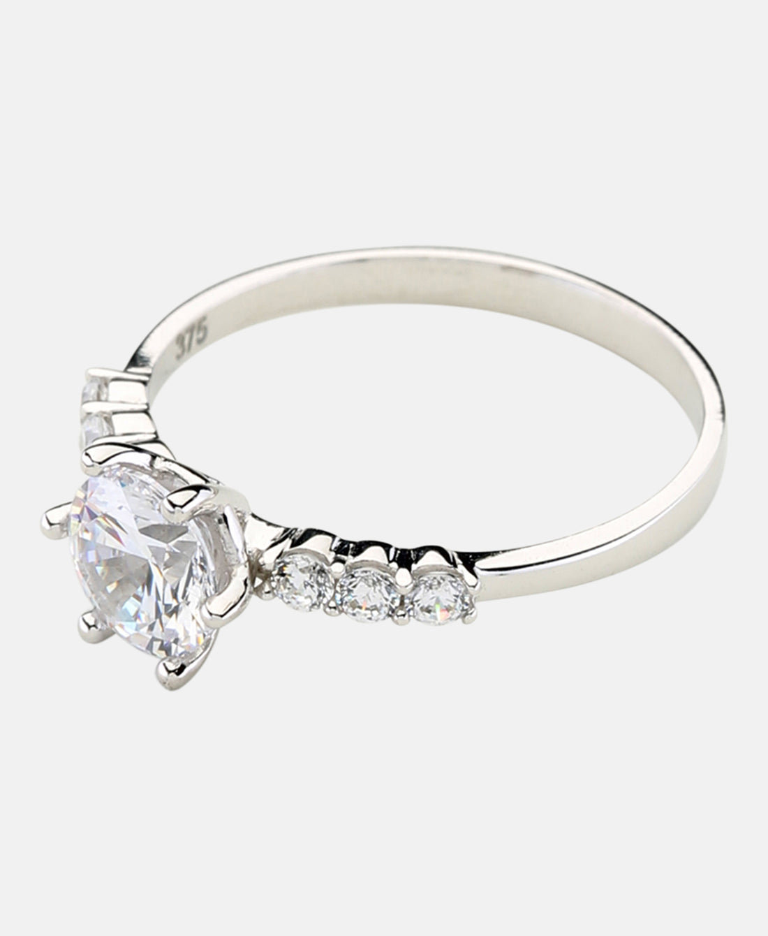Verlobungsring aus 375 Weißgold mit Zirkonia