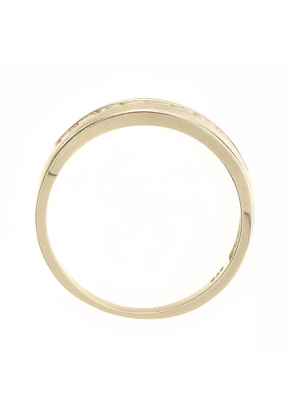 9 ct Yellow Gold Wedding Band with Set CZ Stones