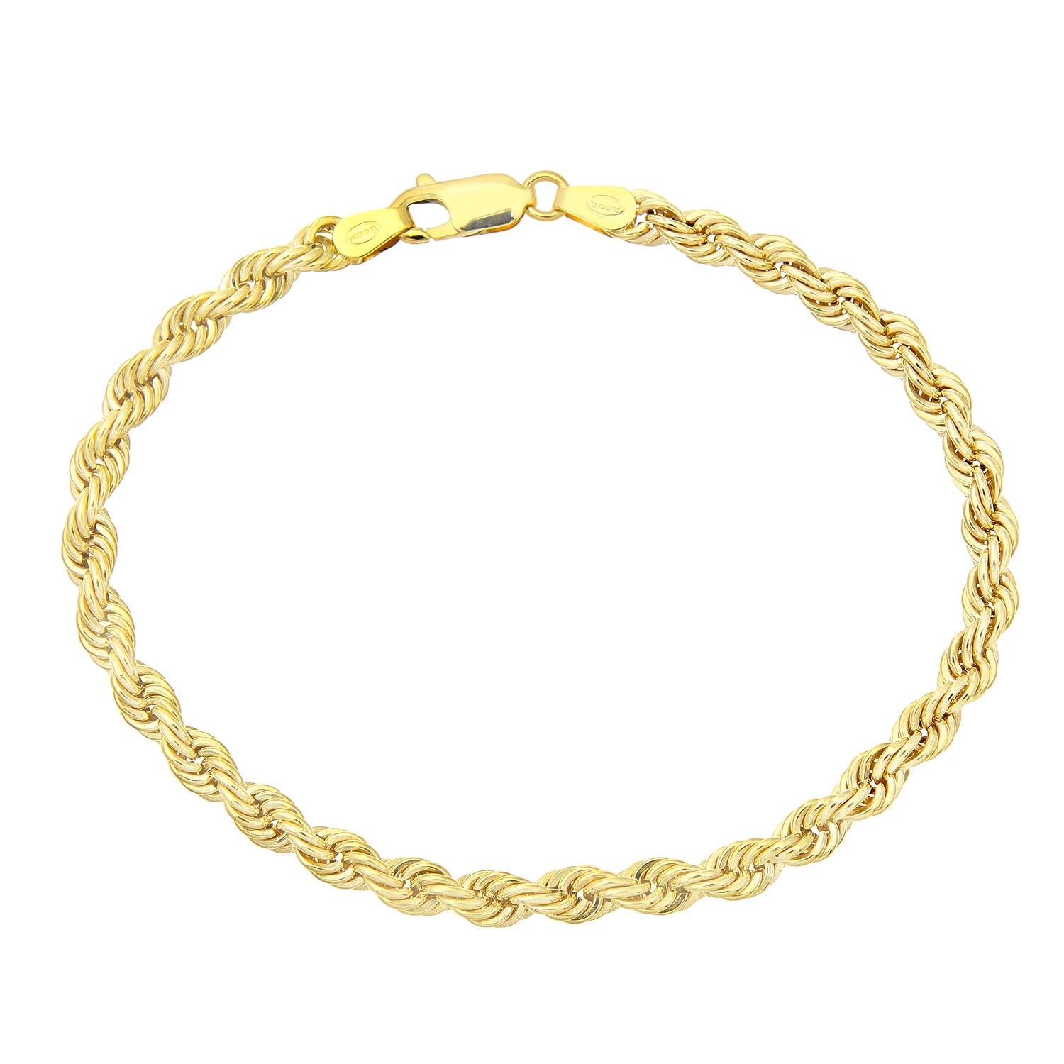 9ct Yellow Gold Thick Rope Bracelet of 7.5 Inch/19cm Length