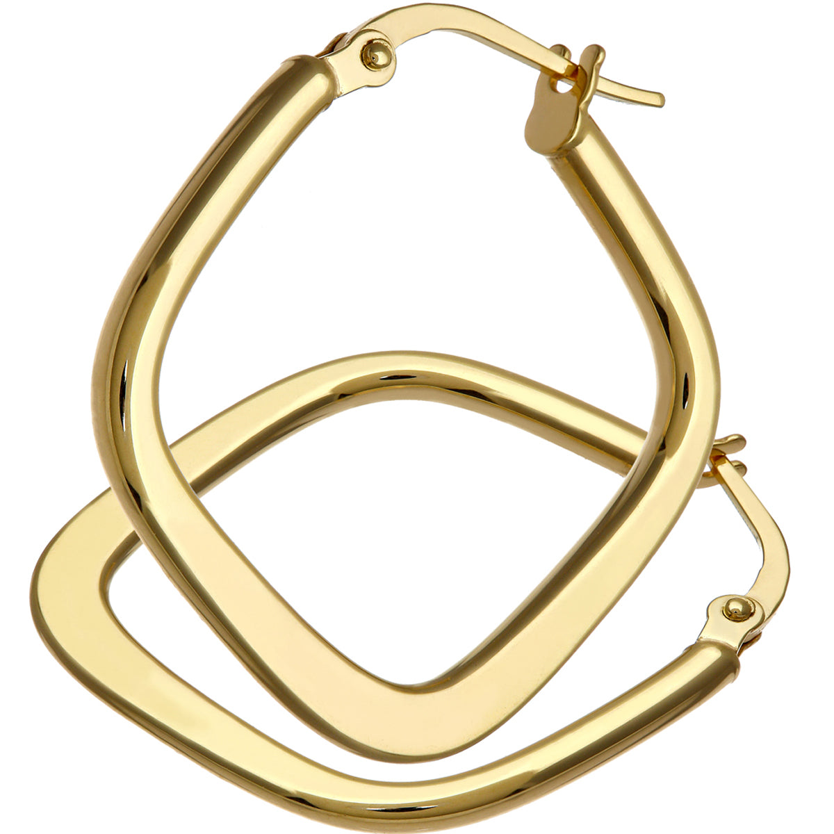 9ct Yellow Gold Tapered Square Hoop Earrings