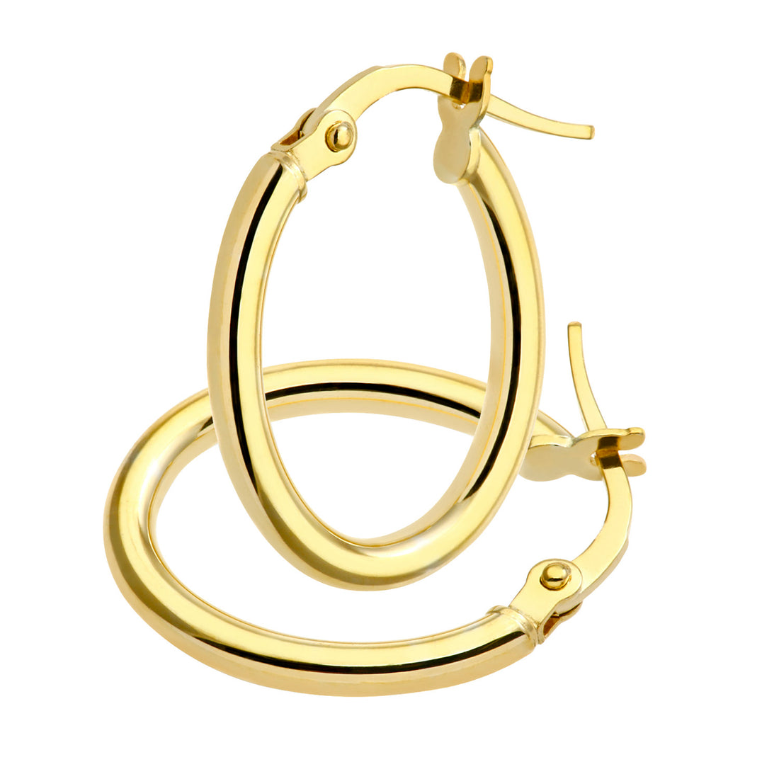 9ct Yellow Gold Oval Hoop Earrings