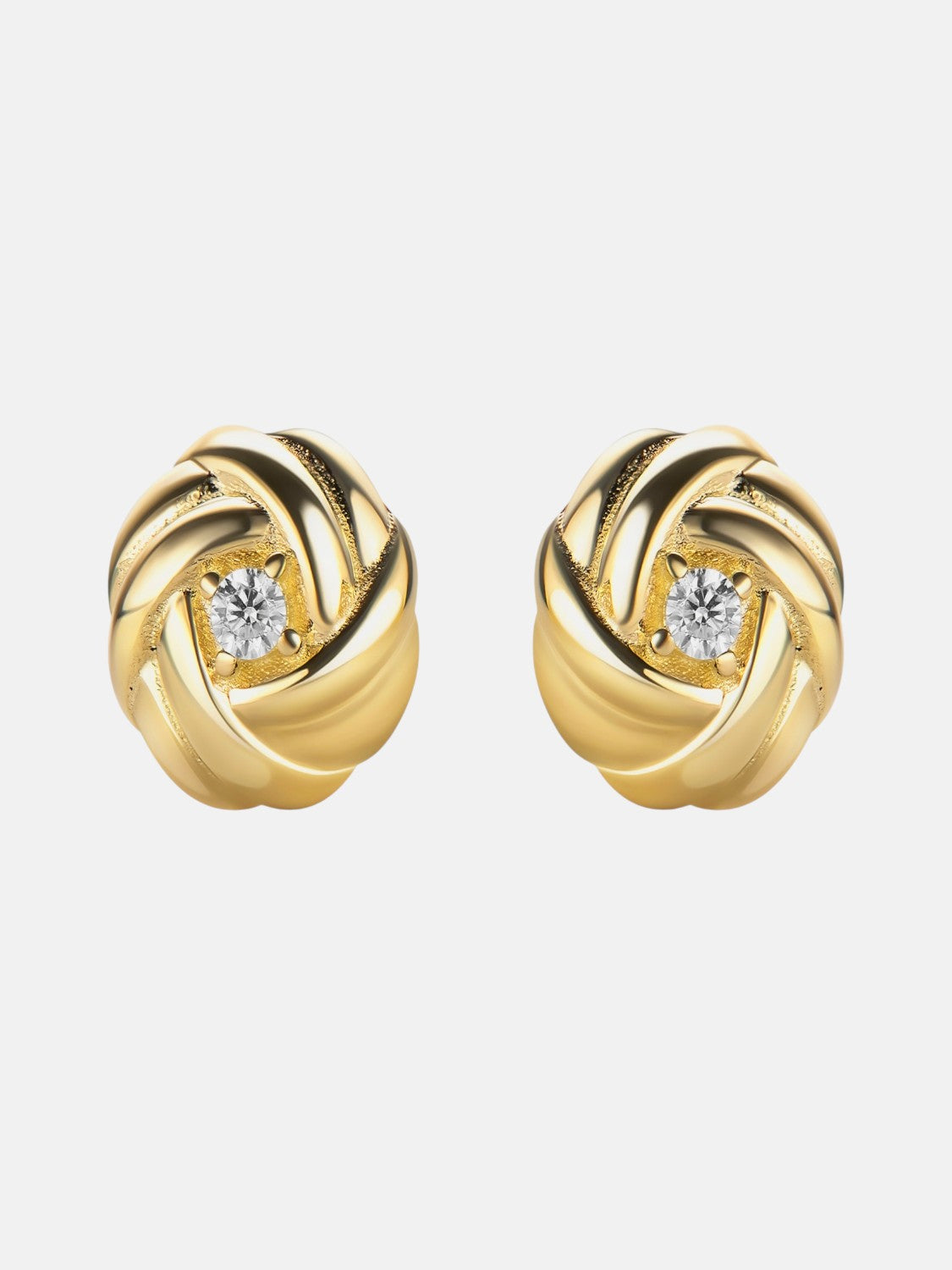 Stud earrings in 585 (14K) Yellow Gold with Cubic Zirconia