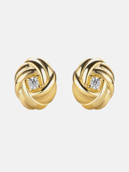 Stud earrings in 585 (14K) Yellow Gold with Cubic Zirconia