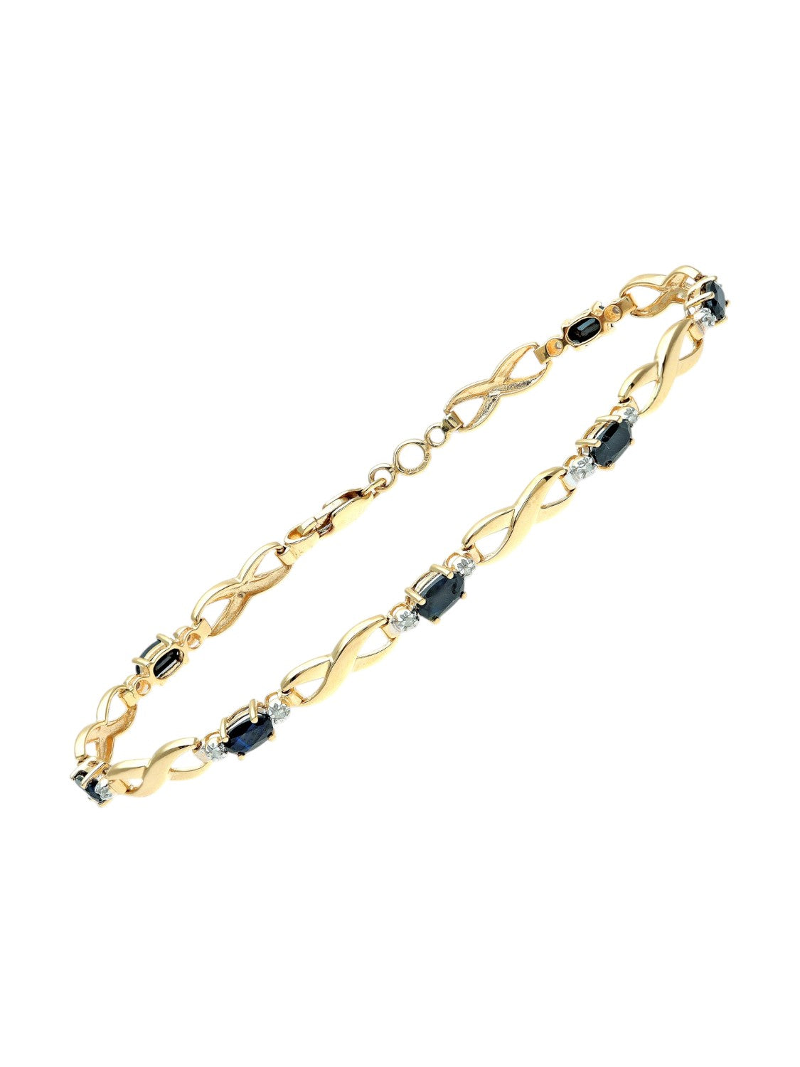 Armband aus 375 Gelbgold mit Diamant mit Saphir