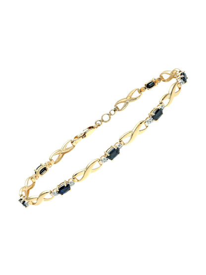 Armband aus 375 Gelbgold mit Diamant mit Saphir