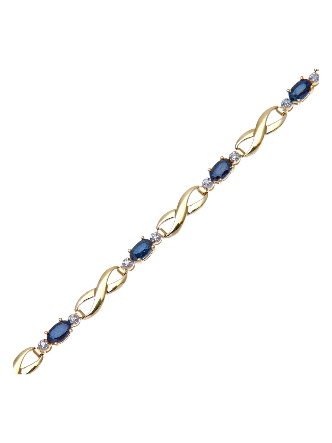 Armband aus 375 Gelbgold mit Diamant mit Saphir