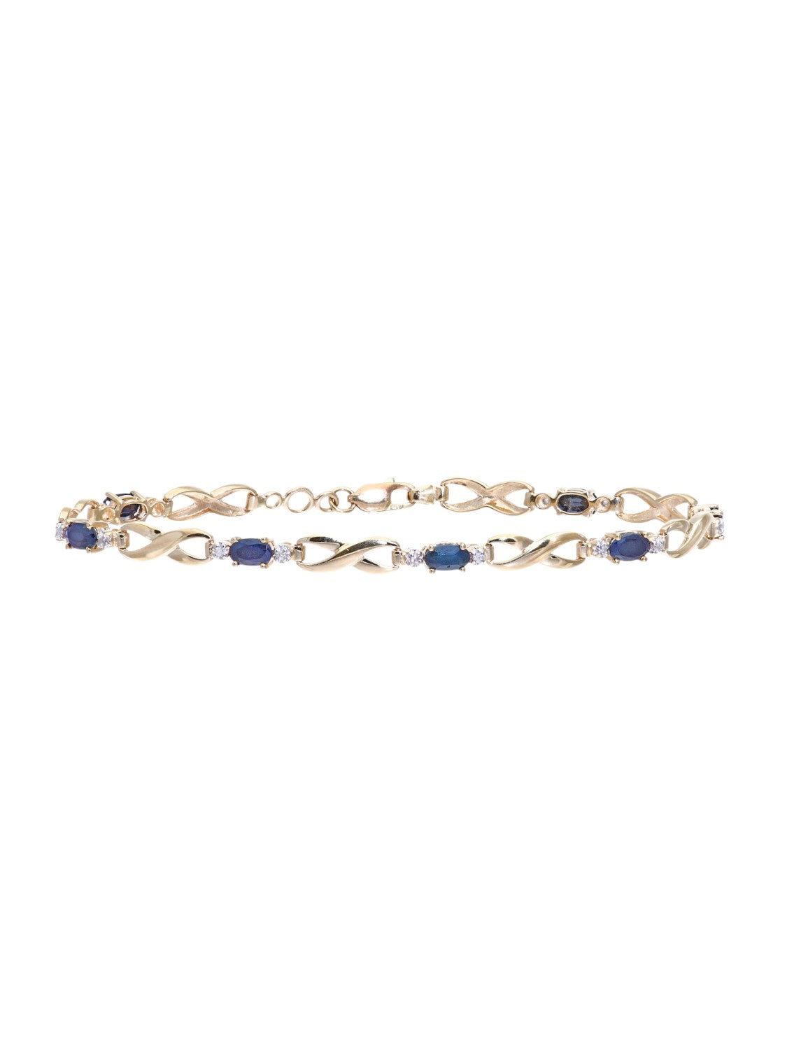 Armband aus 375 Gelbgold mit Diamant mit Saphir
