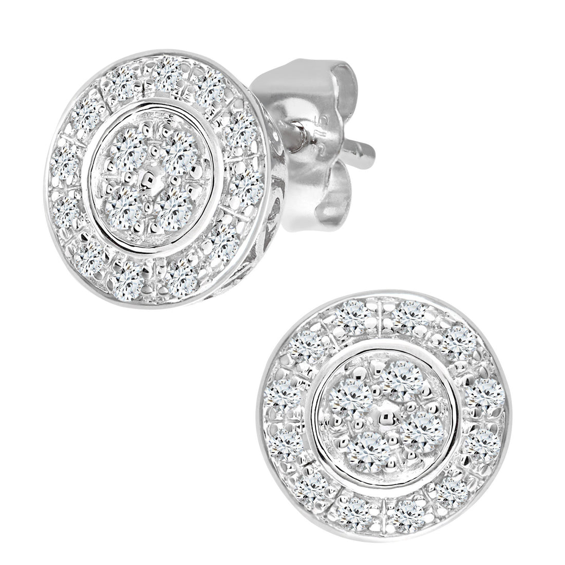9ct White Gold Ladies Diamond Earrings
