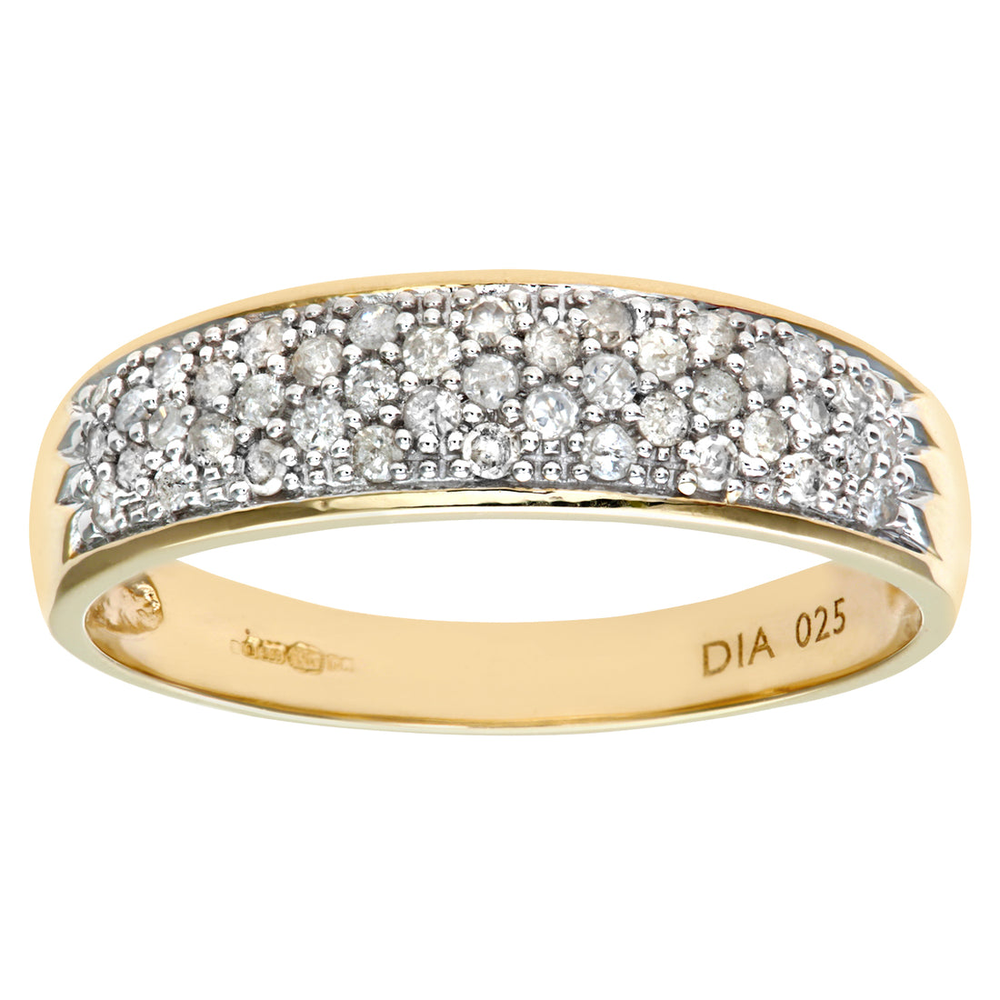 9ct Yellow Gold 0.25ct Diamond Pave Ring